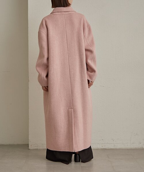 Omekashi（オメカシ）の「ウールリバーロングコート（その他アウター・レディース・ピンク/チャコールグレー・FREE）」の7枚目の写真