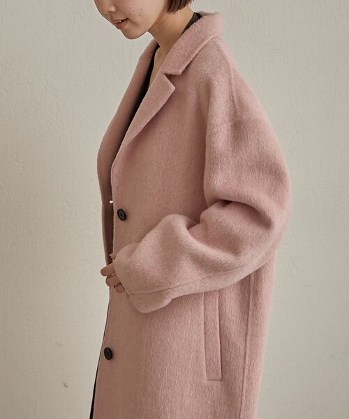 Omekashi（オメカシ）の「ウールリバーロングコート（その他アウター・レディース・ピンク/チャコールグレー・FREE）」の9枚目の写真