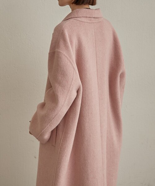 Omekashi（オメカシ）の「ウールリバーロングコート（その他アウター・レディース・ピンク/チャコールグレー・FREE）」の10枚目の写真