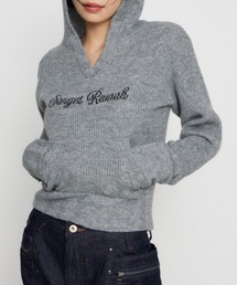 JACQUARD HOODIE KNIT トップス