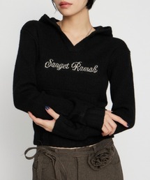 JACQUARD HOODIE KNIT トップス