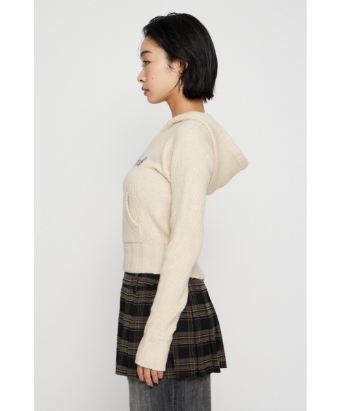 LAGUA GEM（ラグアジェム）の「JACQUARD HOODIE KNIT トップス（ニット/セーター・レディース・バーガンディー/杢グレー/アイボリー/ブラック・FREE）」の17枚目の写真