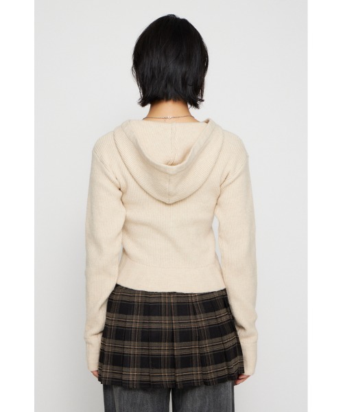 LAGUA GEM（ラグアジェム）の「JACQUARD HOODIE KNIT トップス（ニット/セーター・レディース・バーガンディー/杢グレー/アイボリー/ブラック・FREE）」の18枚目の写真