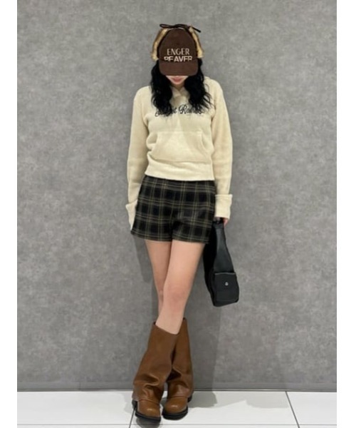 LAGUA GEM（ラグアジェム）の「JACQUARD HOODIE KNIT トップス（ニット/セーター・レディース・バーガンディー/杢グレー/アイボリー/ブラック・FREE）」の22枚目の写真