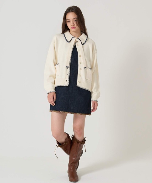 TINA：JOJUN（ティーナジョジュン）の「チェック ドッキング ミニジャンスカ TINA：JOJUN（ジャンパースカート・レディース・インディゴブルー/アイボリー・M）」の16枚目の写真