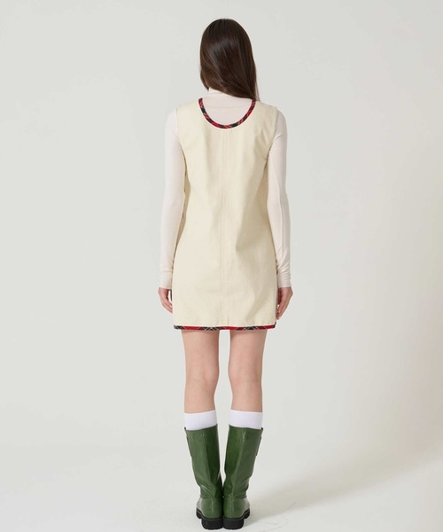 TINA：JOJUN（ティーナジョジュン）の「チェック ドッキング ミニジャンスカ TINA：JOJUN（ジャンパースカート・レディース・インディゴブルー/アイボリー・M）」の12枚目の写真