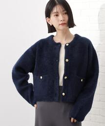 THE SHOP TK  | 【即戦力】ベロアフェザーカーディガン(カーディガン/ボレロ)