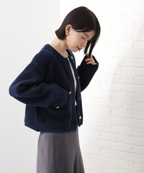 セール】【即戦力】ベロアフェザーカーディガン（カーディガン/ボレロ