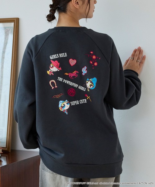 MONO-MART(モノマート)の「【THE POWERPUFF GIRLS】別注 パワーパフ ガールズ グラフィック刺繍 ラグラン スウェット(スウェット・レディース・オートミール/スミクロ/ブラック系/グレー系・M/L)」の15枚目の写真
