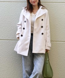 libelle more（リベル モア）の「フェイクウールショート丈ピーコート｜通勤 / きれいめ / 細見せ（ピーコート）」