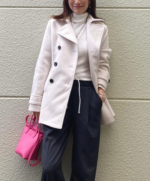 セール】フェイクウールショート丈ピーコート（ピーコート）｜libelle