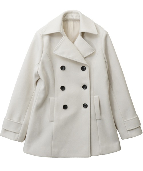 【限定価格】新品未使用　gypsohila ピーコート　ホワイト セール】フェイクウールショート丈ピーコート（ピーコート）｜libelle