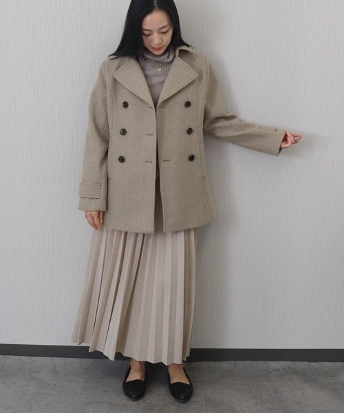 libelle more（リベル モア）の「ウールライクショート丈ピーコート（ピーコート・レディース・モカ/ベージュ/アイボリー/ブラック/チャコールグレー・M/L）」の19枚目の写真