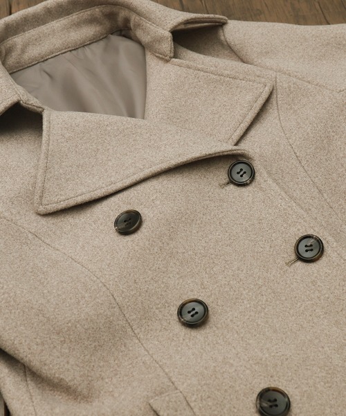 libelle more（リベル モア）の「フェイクウールショート丈ピーコート｜通勤 / きれいめ / 細見せ（ピーコート・レディース・モカ/ベージュ/アイボリー/ブラック/チャコールグレー・M/L）」の22枚目の写真