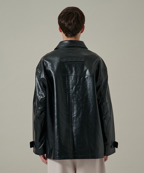 Jieda(ジエダ)の「【Jieda】別注 FAKE LEATHER CAR COAT(カバーオール・メンズ・ブラック/ブラウン・1/2)」の7枚目の写真