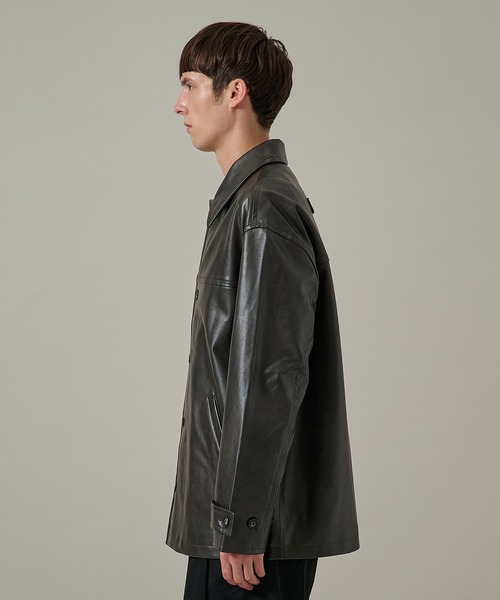 Jieda(ジエダ)の「【Jieda】別注 FAKE LEATHER CAR COAT(カバーオール・メンズ・ブラック/ブラウン・1/2)」の10枚目の写真