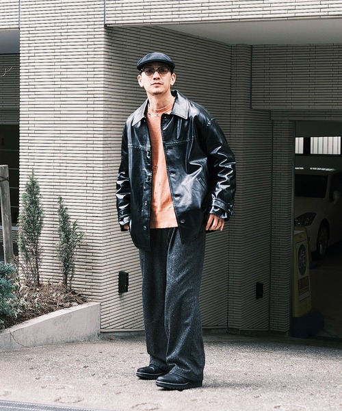 【美品】jieda ジエダ fake leather coat size 2 セール】【Jieda】別注 FAKE LEATHER CAR COAT（カバーオール）｜Jieda
