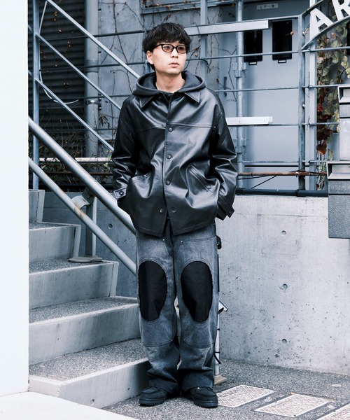 セール】【Jieda】別注 FAKE LEATHER CAR COAT（カバーオール）｜Jieda