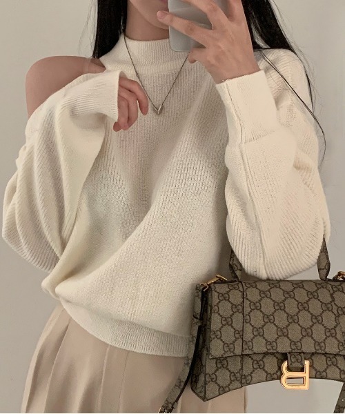 FREE STYLISTS(フリー スタイリスト)の「YUGA_YGMC Open Arms Knit Top(ニット/セーター・レディース・ホワイト/ブラウン・FREE)」の13枚目の写真