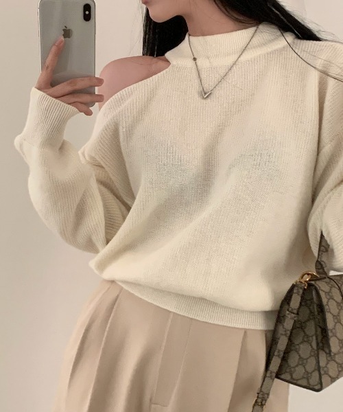 FREE STYLISTS(フリー スタイリスト)の「YUGA_YGMC Open Arms Knit Top(ニット/セーター・レディース・ホワイト/ブラウン・FREE)」の14枚目の写真