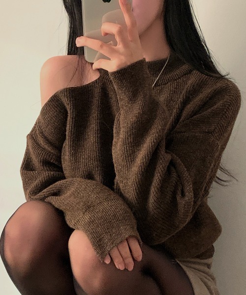 FREE STYLISTS(フリー スタイリスト)の「YUGA_YGMC Open Arms Knit Top(ニット/セーター・レディース・ホワイト/ブラウン・FREE)」の15枚目の写真