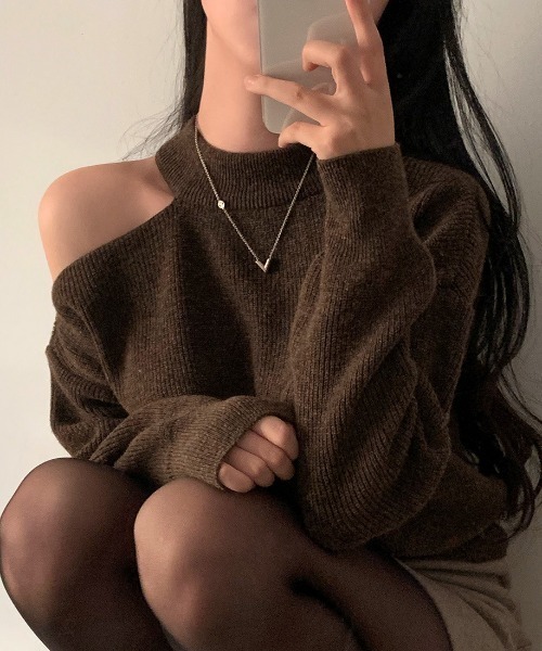 FREE STYLISTS(フリー スタイリスト)の「YUGA_YGMC Open Arms Knit Top(ニット/セーター・レディース・ホワイト/ブラウン・FREE)」の16枚目の写真