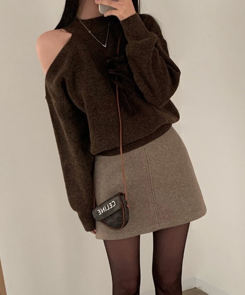 FREE STYLISTS(フリー スタイリスト)の「YUGA_YGMC Open Arms Knit Top(ニット/セーター・レディース・ホワイト/ブラウン・FREE)」の18枚目の写真