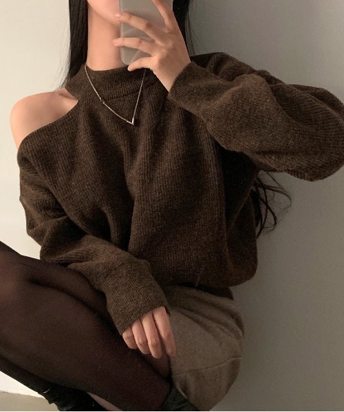 FREE STYLISTS(フリー スタイリスト)の「YUGA_YGMC Open Arms Knit Top(ニット/セーター・レディース・ホワイト/ブラウン・FREE)」の21枚目の写真