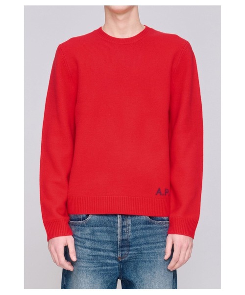 A.P.C.（アーペーセー）の「PULL EDWARD（ニット/セーター・メンズ・ブラウン系その他/ブラック/レッド・M/S/L）」の9枚目の写真