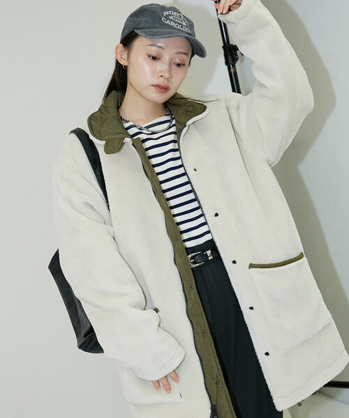 PUBLUX(パブリュクス)の「TAION/タイオン MILITARY REVERSIBLE N-1 JK 限定展開/ミリタリー リバーシブル N-1 ジャケット(ダウンジャケット/コート・レディース・ブラック/オリーブ・X-LARGE/MEDIUM/LARGE)」の1枚目の写真