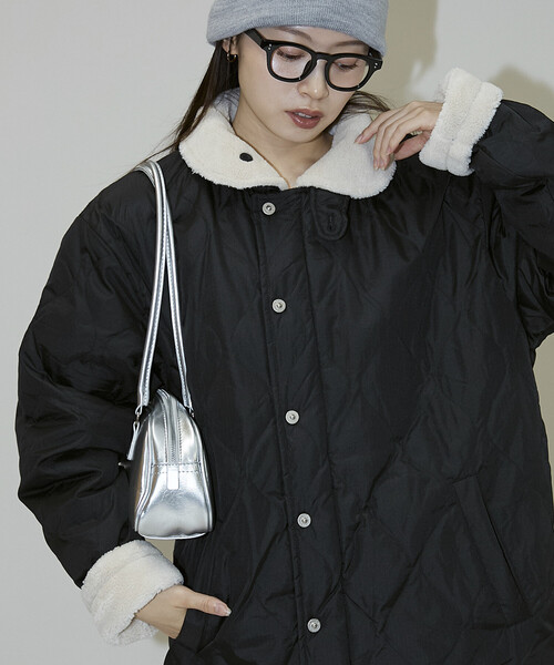 PUBLUX(パブリュクス)の「TAION/タイオン MILITARY REVERSIBLE N-1 JK 限定展開/ミリタリー リバーシブル N-1 ジャケット(ダウンジャケット/コート・レディース・ブラック/オリーブ・X-LARGE/MEDIUM/LARGE)」の2枚目の写真