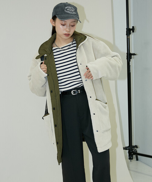 PUBLUX(パブリュクス)の「TAION/タイオン MILITARY REVERSIBLE N-1 JK 限定展開/ミリタリー リバーシブル N-1 ジャケット(ダウンジャケット/コート・レディース・ブラック/オリーブ・X-LARGE/MEDIUM/LARGE)」の21枚目の写真