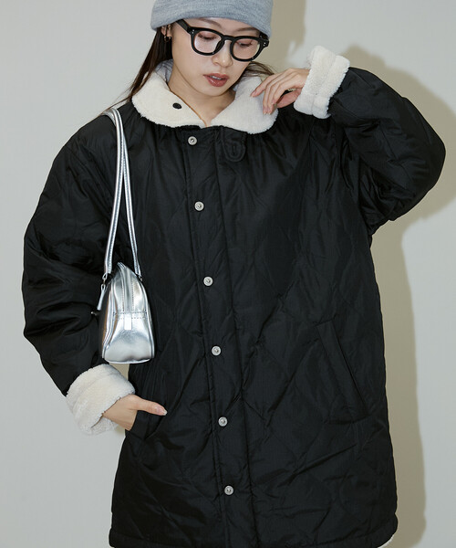 PUBLUX(パブリュクス)の「TAION/タイオン MILITARY REVERSIBLE N-1 JK 限定展開/ミリタリー リバーシブル N-1 ジャケット(ダウンジャケット/コート・レディース・ブラック/オリーブ・X-LARGE/MEDIUM/LARGE)」の16枚目の写真