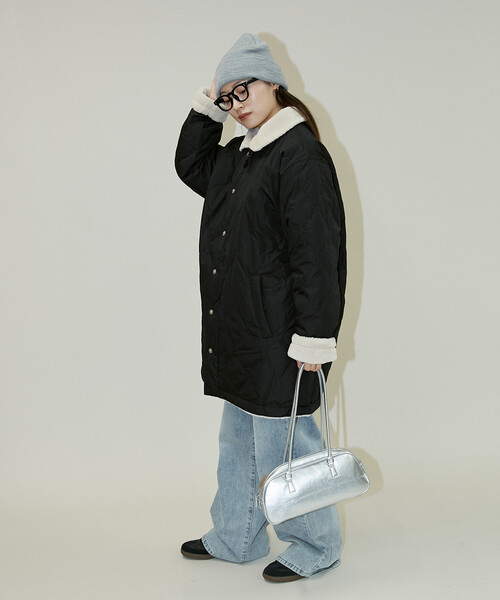 PUBLUX(パブリュクス)の「TAION/タイオン MILITARY REVERSIBLE N-1 JK 限定展開/ミリタリー リバーシブル N-1 ジャケット(ダウンジャケット/コート・レディース・ブラック/オリーブ・X-LARGE/MEDIUM/LARGE)」の18枚目の写真