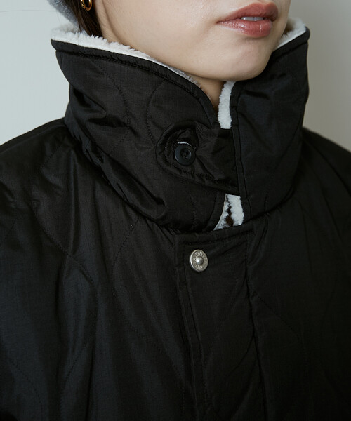 PUBLUX(パブリュクス)の「TAION/タイオン MILITARY REVERSIBLE N-1 JK 限定展開/ミリタリー リバーシブル N-1 ジャケット(ダウンジャケット/コート・レディース・ブラック/オリーブ・X-LARGE/MEDIUM/LARGE)」の6枚目の写真