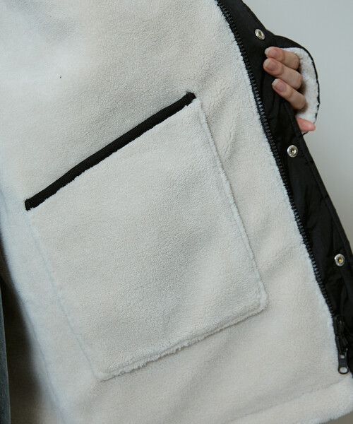 PUBLUX(パブリュクス)の「TAION/タイオン MILITARY REVERSIBLE N-1 JK 限定展開/ミリタリー リバーシブル N-1 ジャケット(ダウンジャケット/コート・レディース・ブラック/オリーブ・X-LARGE/MEDIUM/LARGE)」の8枚目の写真