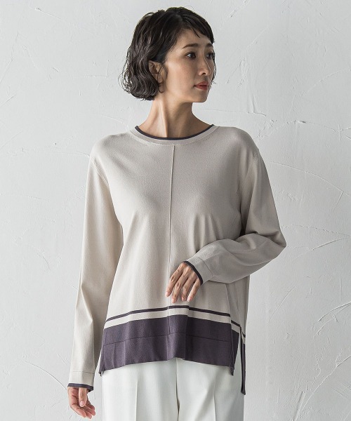 ラエフ（la．f．．．）/配色ニット≪手洗い可能≫ セール】配色ニット≪手洗い可能≫（ニット/セーター）｜la.f…（ラエフ