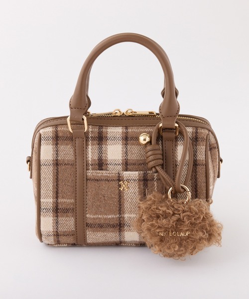 ハートチャーム付きミニボストンバッグ（ボストンバッグ）｜one after