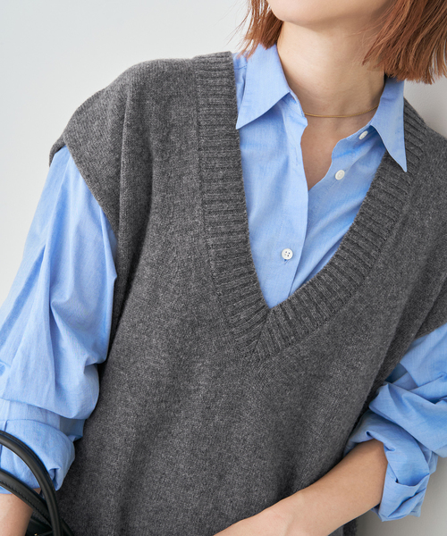 Spick & Span（スピックアンドスパン）の「ニットベストワンピース（ワンピース・レディース・チャコールグレー/ベージュ・FREE）」の10枚目の写真