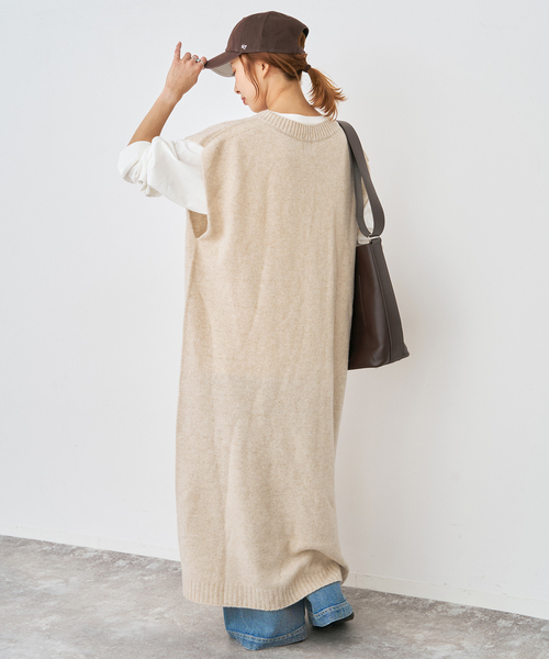 Spick & Span（スピックアンドスパン）の「ニットベストワンピース（ワンピース・レディース・チャコールグレー/ベージュ・FREE）」の15枚目の写真