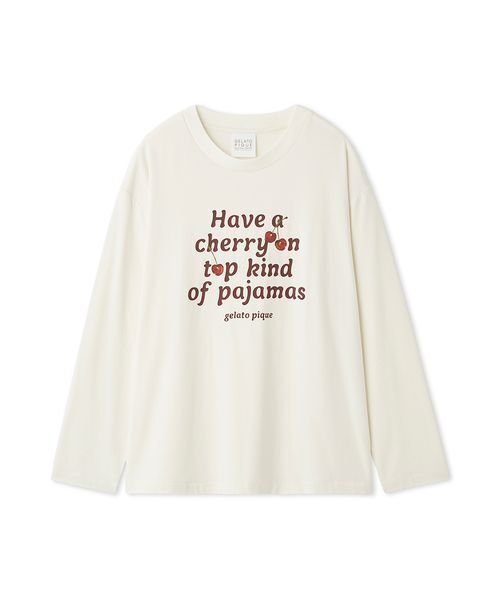 【もぐら様】gelatopique アーバンチェリー柄パジャマ＋レーヨンロゴT gelato pique（ジェラートピケ）の「【UNISEX】チェリー柄ワンポイント