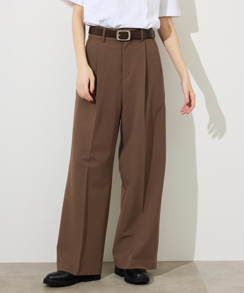 SLOBE IENA(スローブイエナ)の「《WEBのみ4サイズ展開/追加》TRワイドトラウザー(スラックス・レディース・ブラック/グレー/ブラウン・34/40/38/36)」の3枚目の写真