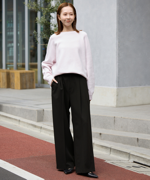 SLOBE IENA(スローブイエナ)の「《WEBのみ4サイズ展開/追加》TRワイドトラウザー(スラックス・レディース・ブラック/グレー/ブラウン・34/40/38/36)」の4枚目の写真