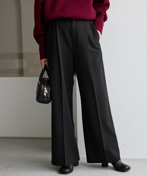 SLOBE IENA(スローブイエナ)の「《WEBのみ4サイズ展開/追加》TRワイドトラウザー(スラックス・レディース・ブラック/グレー/ブラウン・34/40/38/36)」の11枚目の写真