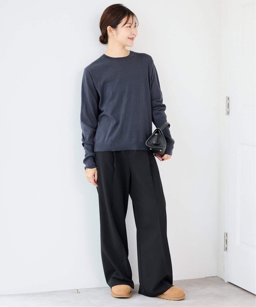 SLOBE IENA(スローブイエナ)の「《WEBのみ4サイズ展開/追加》TRワイドトラウザー(スラックス・レディース・ブラック/グレー/ブラウン・34/40/38/36)」の20枚目の写真