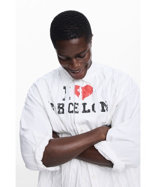 Desigual（デシグアル）の「【Desigual×BOTTER】プリントパネルオーバーサイズシャツ（シャツ/ブラウス・メンズ・ホワイト・S/L/M/XL）」の4枚目の写真