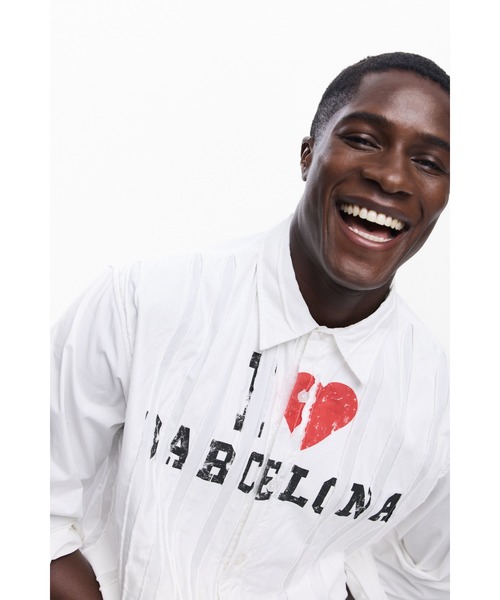 Desigual（デシグアル）の「【Desigual×BOTTER】プリントパネルオーバーサイズシャツ（シャツ/ブラウス・メンズ・ホワイト・S/L/M/XL）」の3枚目の写真