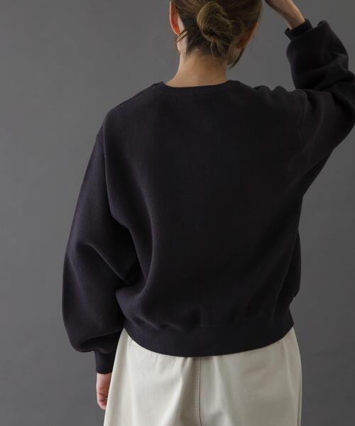 FORK&SPOON（フォークアンドスプーン）の「FORK&SPOON　エンブロイダリーロゴニットプルオーバー（ニット/セーター・レディース・グレー/ネイビー・1）」の4枚目の写真