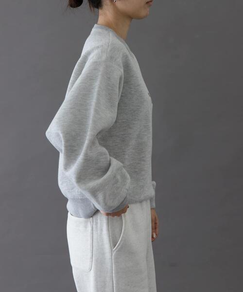 FORK&SPOON（フォークアンドスプーン）の「FORK&SPOON　エンブロイダリーロゴニットプルオーバー（ニット/セーター・レディース・グレー/ネイビー・1）」の14枚目の写真