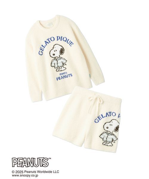 gelato pique(ジェラートピケ)の「【PEANUTS】【ONLINE限定】オリジナルアート ジャガードプルオーバー&ショートパンツセット(ルームウェア/パジャマ・レディース・ピンク/オフホワイト/ブルー・F)」の4枚目の写真